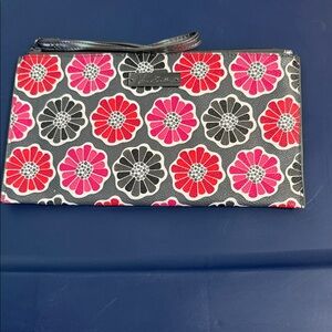 Vera Bradley Black and Pink Floral Clutch